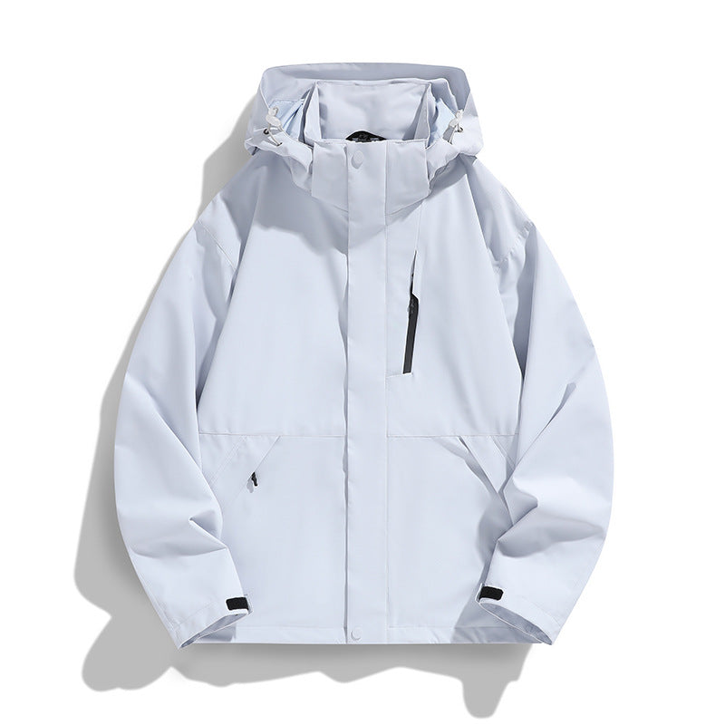 Damen Oversize Softshell-Kapuzenjacke mit Drop-Shoulder, verdeckten Reißverschlüssen und Kordelzug Drune