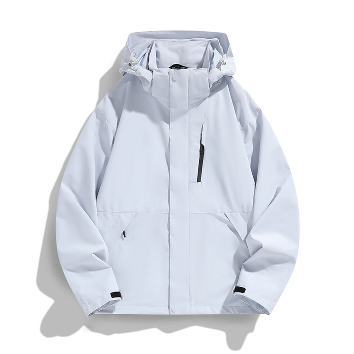 Damen Oversize Softshell-Kapuzenjacke mit Drop-Shoulder, verdeckten Reißverschlüssen und Kordelzug Drune