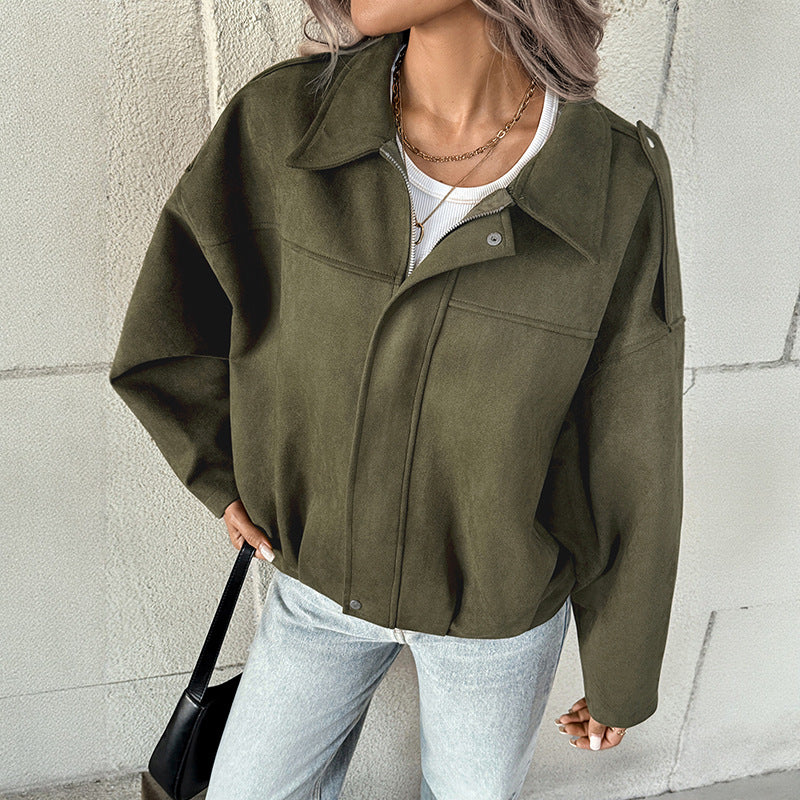Damen Trendige Overshirt Jacke Drune