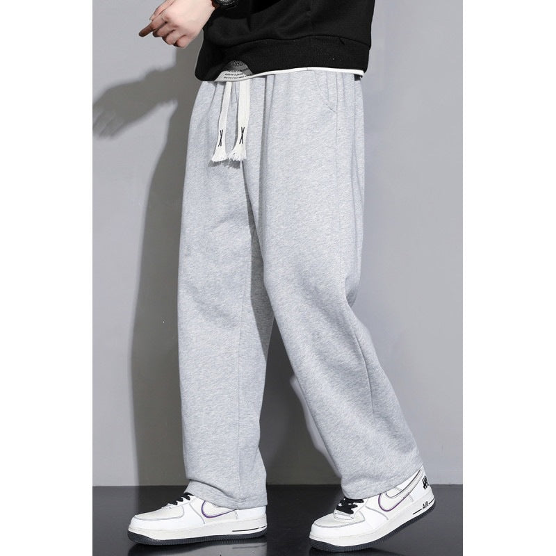 Herren Relaxed-Fit Jogginghose aus French-Terry mit weitem Bein und Tunnelzug Drune