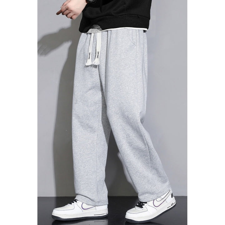 Herren Relaxed-Fit Jogginghose aus French-Terry mit weitem Bein und Tunnelzug Drune