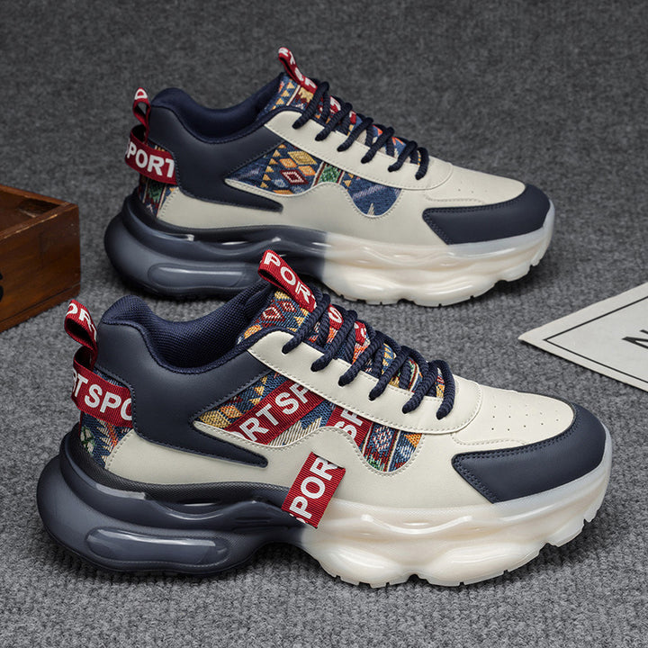 Damen Plateau-Sneaker mit voluminöser Sohle und gewebten Ethno-Details Drune