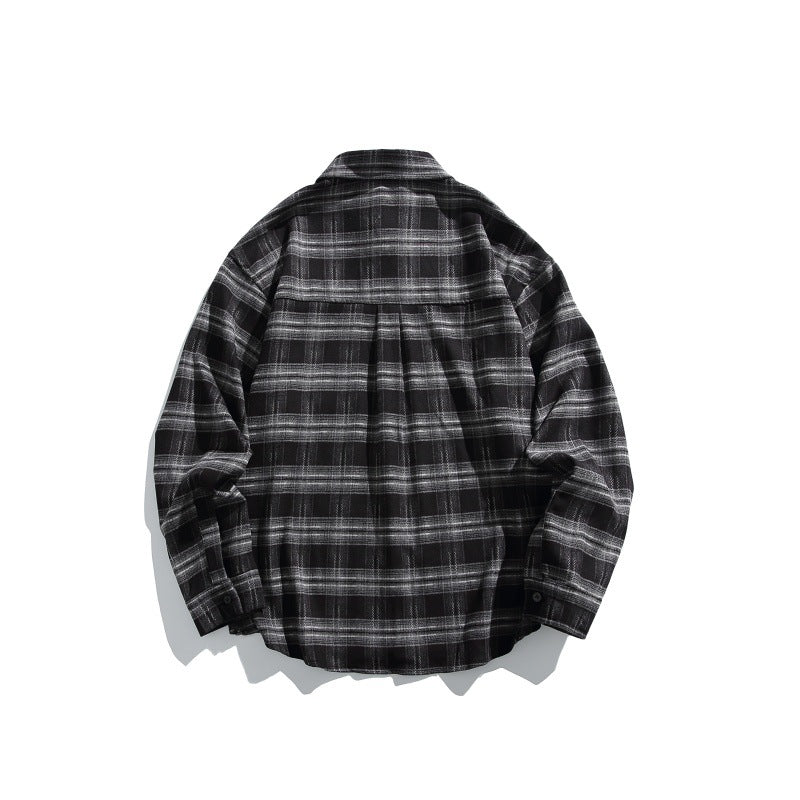 Herren Karierte Overshirt-Hemdjacke im Boxy-Relaxed-Schnitt Drune