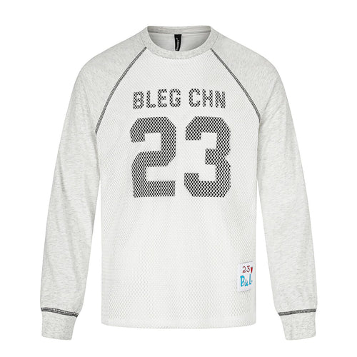 Herren Sportives Mesh-Layer Rundhals‑Sweatshirt mit Raglanärmeln und Front‑Print Drune