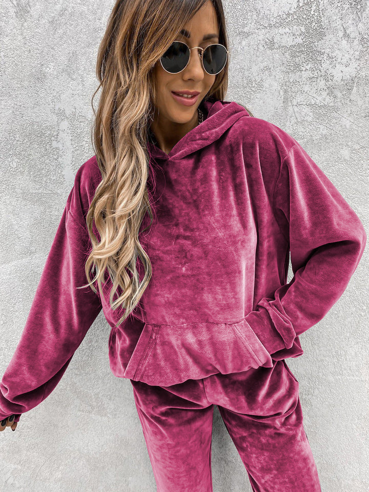 Damen kuscheliger Fleece-Hoodie mit lässigen Details Drune
