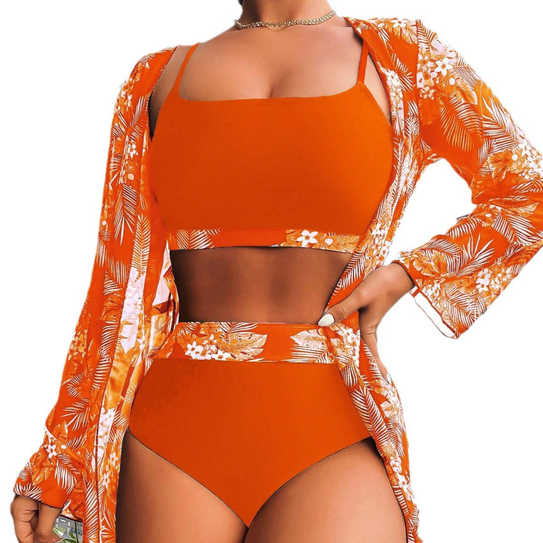 Damen Raffiniertes Bikini-Set mit transparentem Wickeltuch Drune