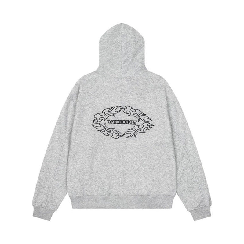 Damen Kapuzen-Sweatjacke mit dekorischer Doppelknopfleiste und Reißverschluss Drune