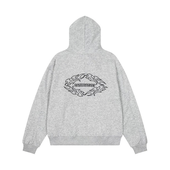 Damen Kapuzen-Sweatjacke mit dekorischer Doppelknopfleiste und Reißverschluss Drune
