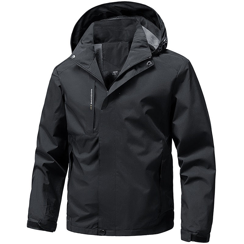 Herren Funktionsjacke mit abnehmbarer Kapuze Drune