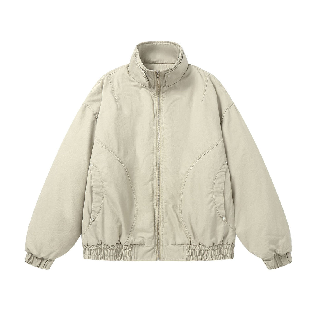 Damen Boxy-wattierte Bomberjacke mit hohem Stehkragen und elastischem Saum Drune