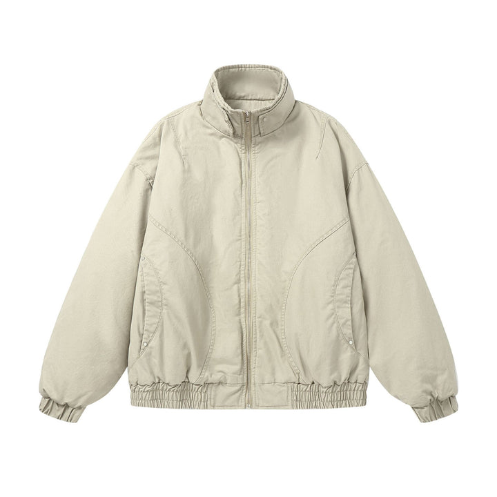 Damen Boxy-wattierte Bomberjacke mit hohem Stehkragen und elastischem Saum Drune