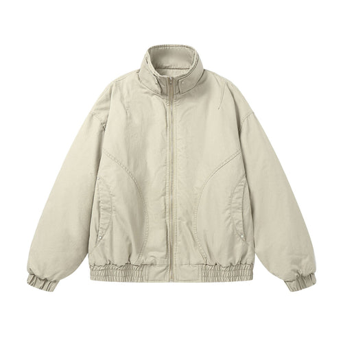 Damen Boxy-wattierte Bomberjacke mit hohem Stehkragen und elastischem Saum Drune