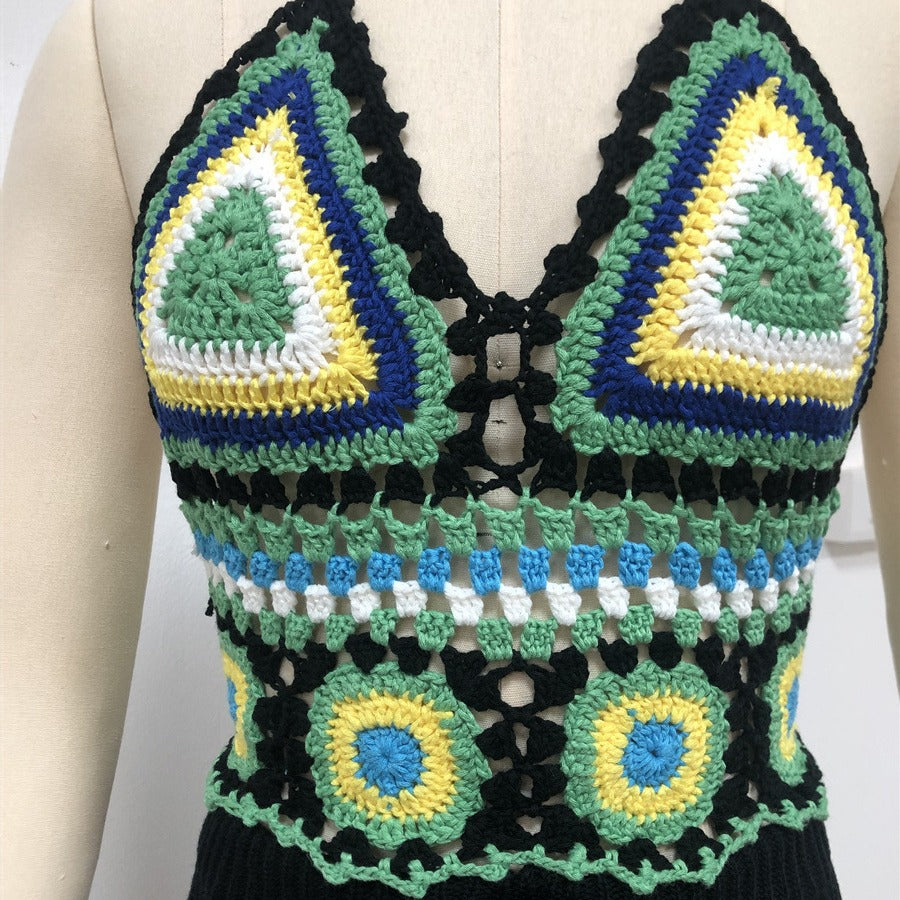 Damen Häkel-Bikinioberteil mit verspieltem geometrischen Design Drune