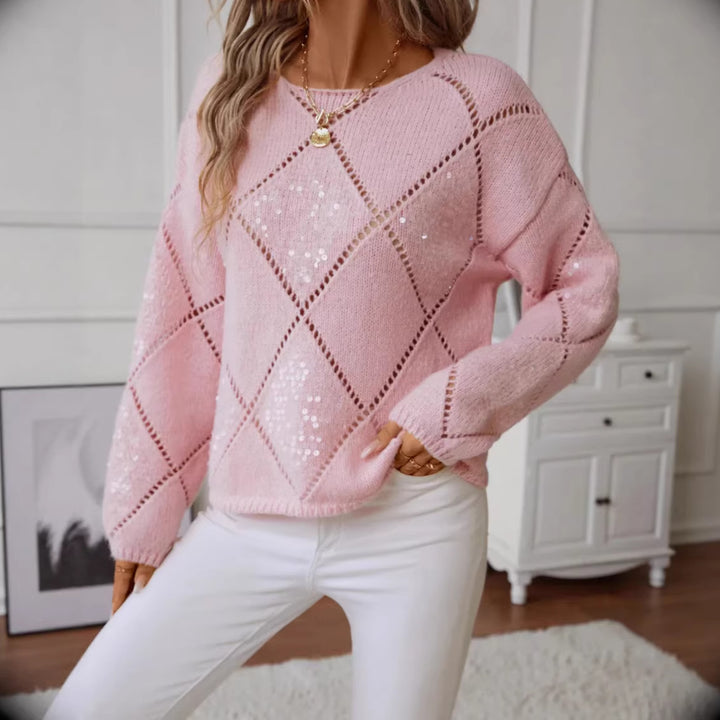 Damen Modischer Pullover mit Glitzerakzenten