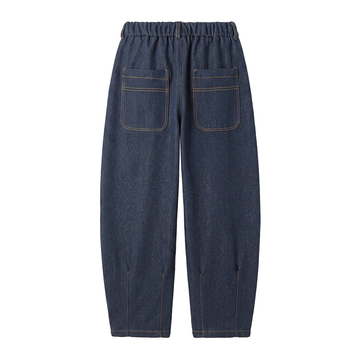 Damen Hochtaillierte Relaxed-Jeanshose mit Bundfalten, Teilungsnähten und elastischem Rückbund Drune