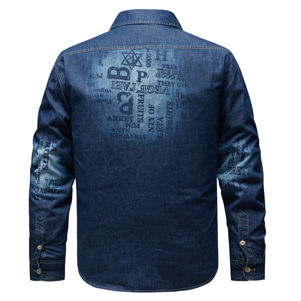 Herren Denim Hemd Drune