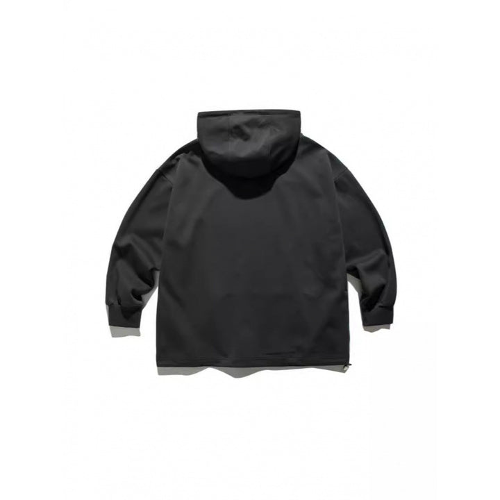 Unisex Oversize-Kapuzenpullover mit Halbreißverschluss und Kängurutasche Drune
