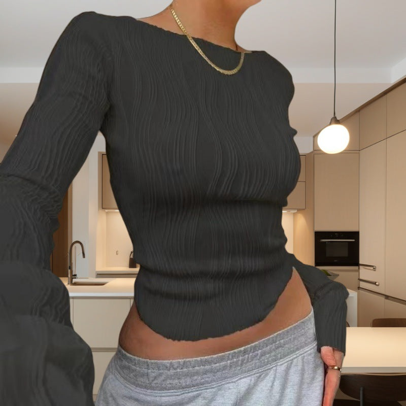 Damen Langarmshirt mit strukturiertem Design Drune