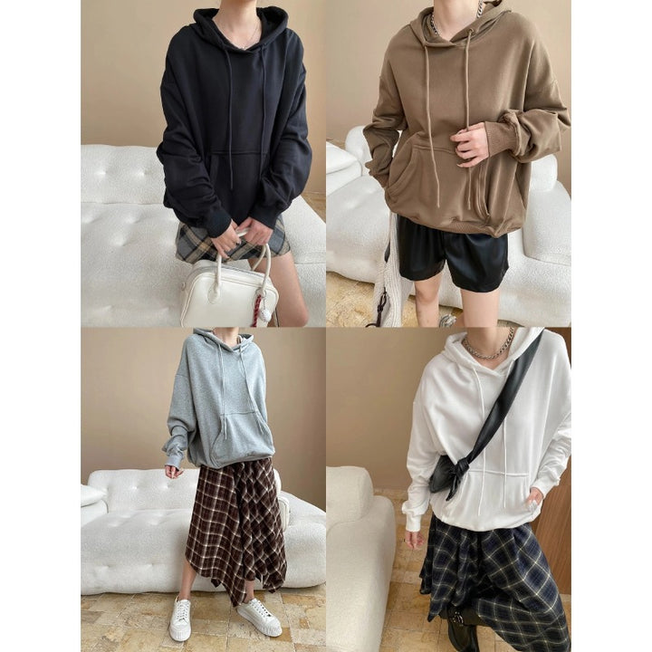 Damen gemütlicher Kapuzenpullover mit lässigem Schnitt und vorteilhaftem Saum Drune