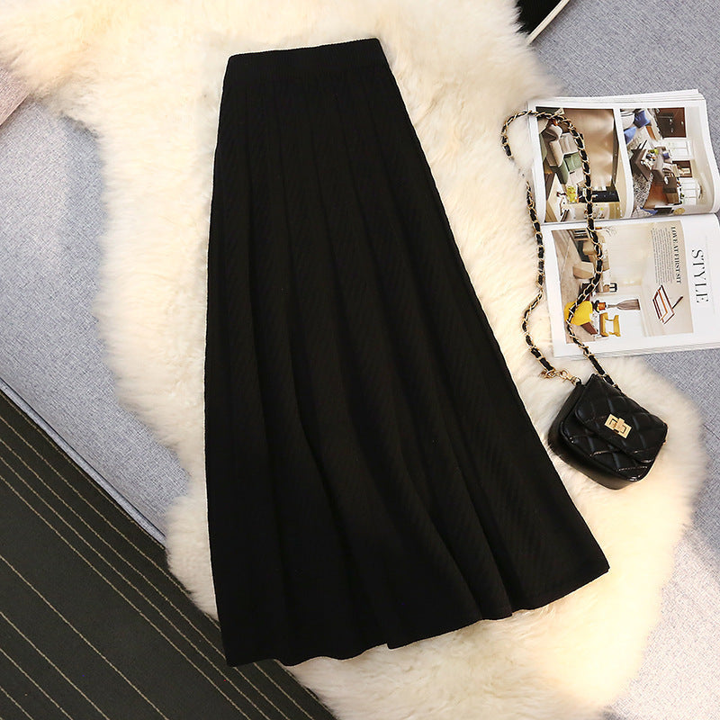 Damen Plissierter Maxirock mit hohem Bund Drune