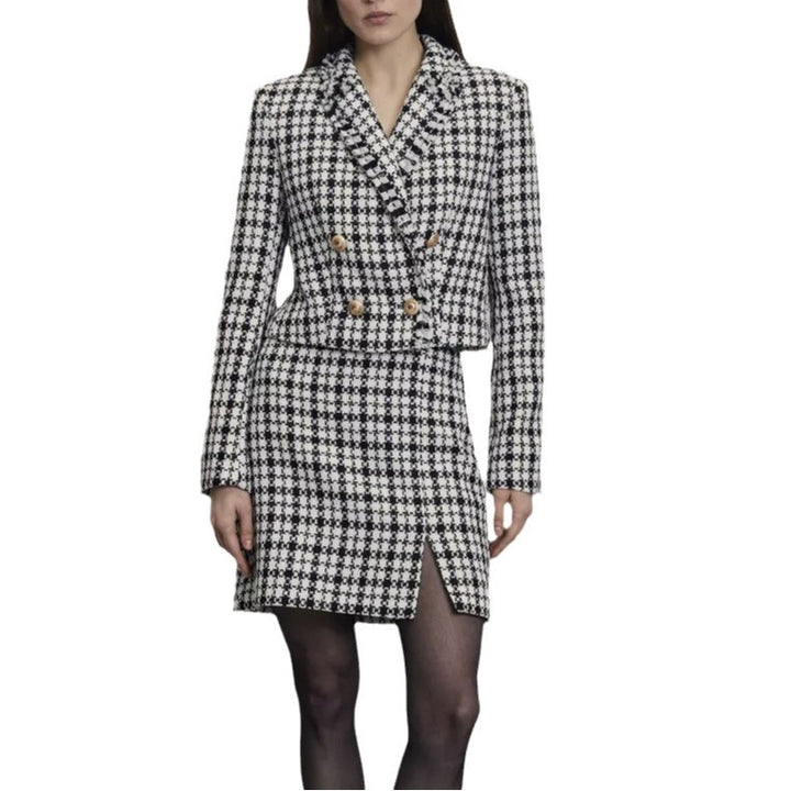 Damen Doppeltfältiger Blazer mit integriertem Rock Drune