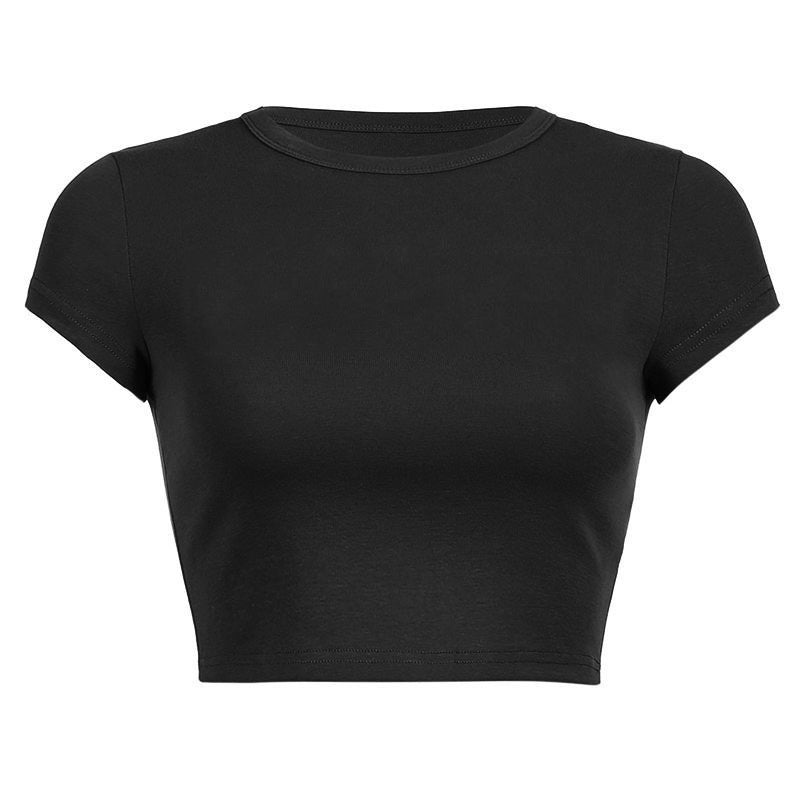 Damen Cropped Classic Fit T-Shirt Drune