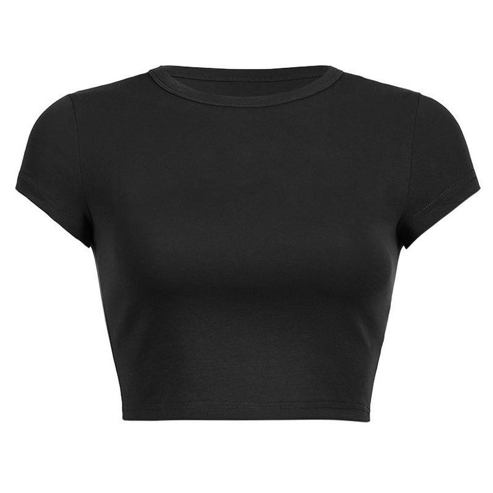 Damen Cropped Classic Fit T-Shirt Drune