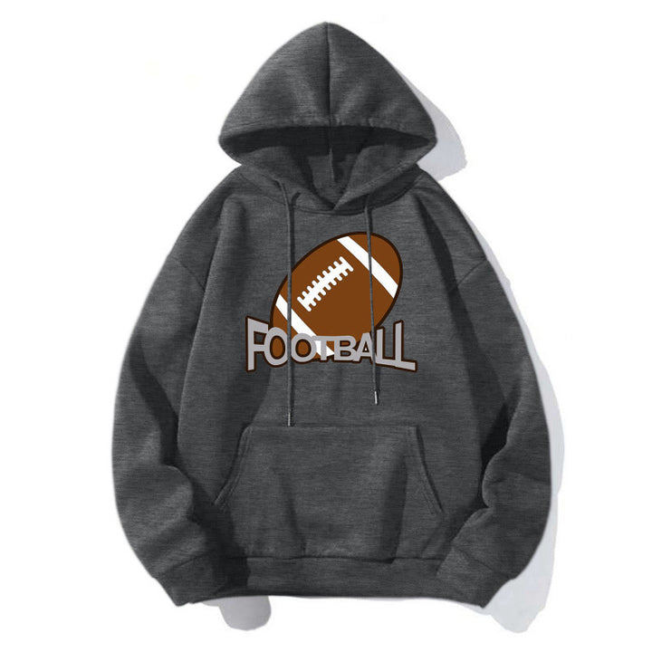 Damen Sportlicher Kapuzenpullover mit Football-Motiv Drune