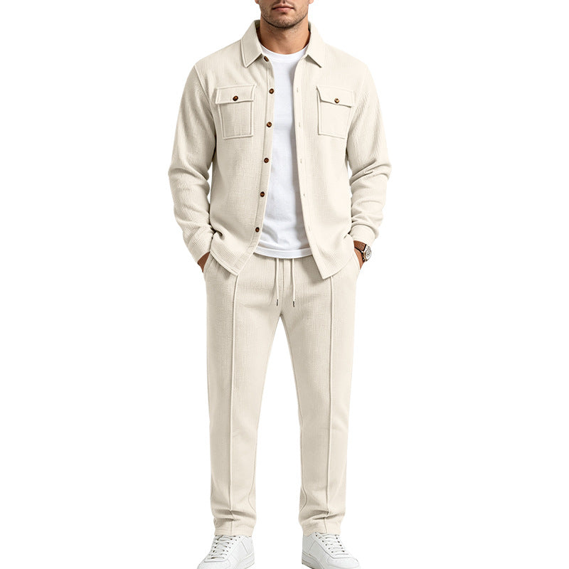 Herren Overshirt- und Jogger-Set aus strukturierter Strickqualität Drune