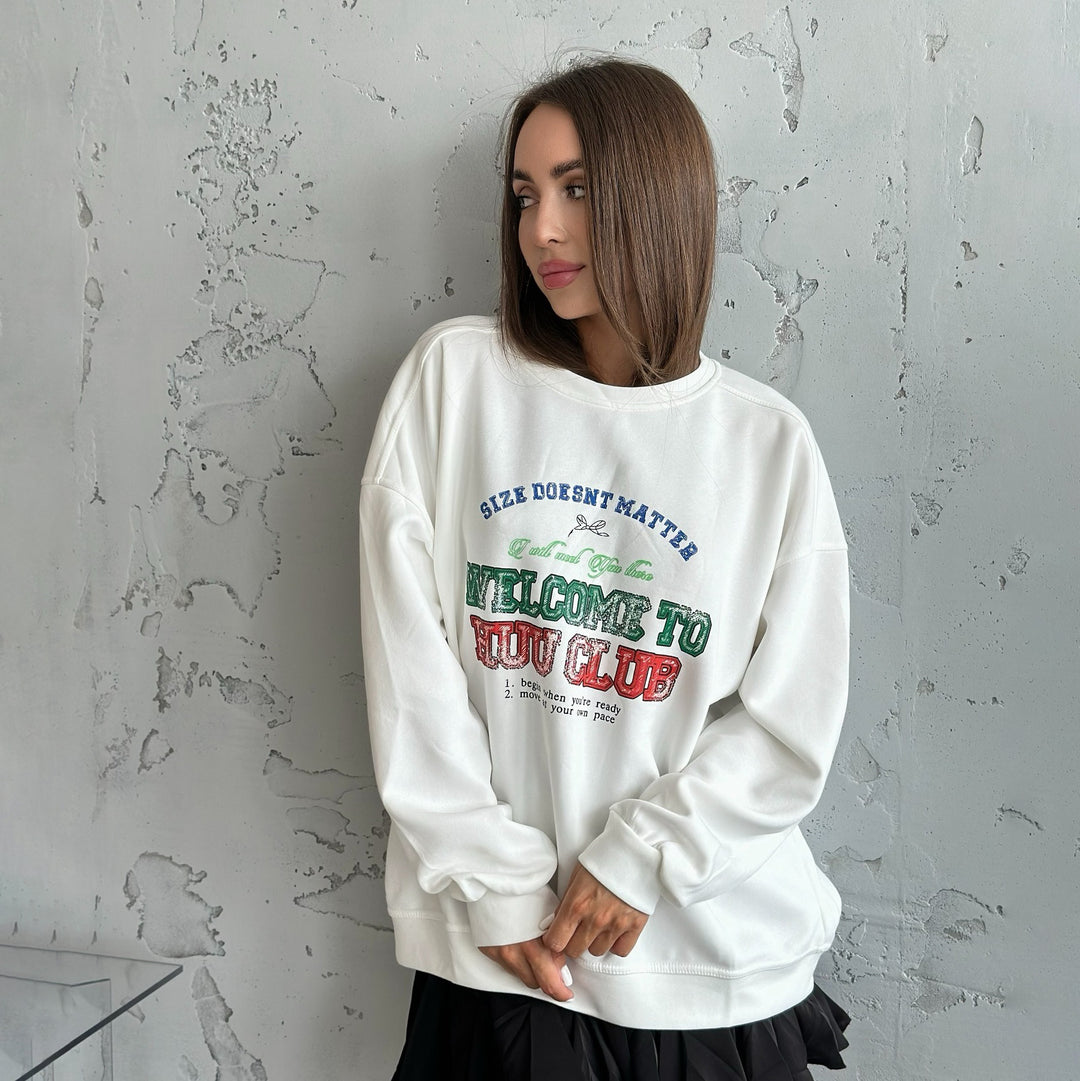Damen lässiges Sweatshirt mit kreativem Schriftzug Drune