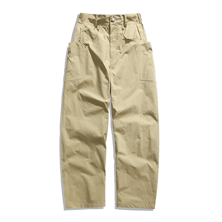 Herren Weite Workwear-Cargo-Hose mit hohem Bund, seitlichen Multi-Taschen & lässigem Baggy-Schnitt Drune