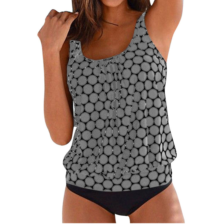 Damen lässiger Tankini mit hoher Taille und elegantem Schnitt Drune