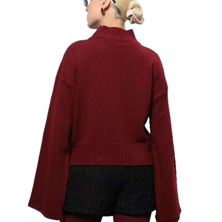 Damen oversized Strickpullover mit weitem Schnitt und besonderen Ärmeln Drune