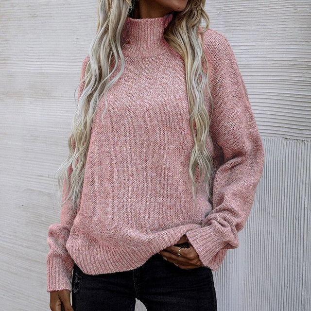 Drune | Sweater - Damen Herbst Einfarbiger Rollkragenpullover