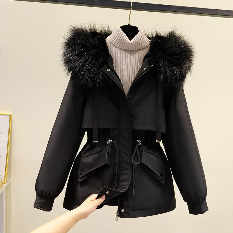 Damen Winterjacke mit funktionalem Reißverschluss und abnehmbarem Kunstpelzkragen Drune
