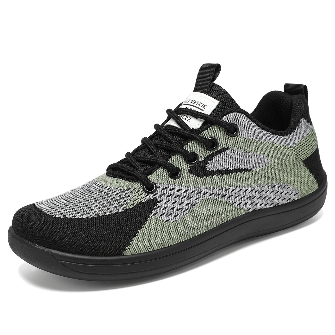 Damen nan leichter atmungsaktiver Strick-Freizeitsneaker mit elastischer Schnürung und stoßdämpfender EVA-Zwischensohle Drune