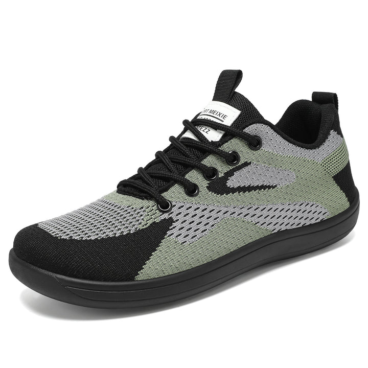 Damen nan leichter atmungsaktiver Strick-Freizeitsneaker mit elastischer Schnürung und stoßdämpfender EVA-Zwischensohle Drune