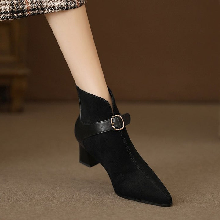 Damen Elegante und schicke Stiefeletten mit Riemen Drune