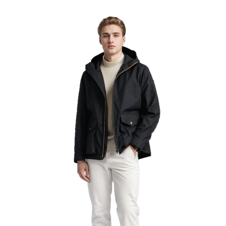 Herren strapazierfähige Multifunktionsjacke mit verstellbarem Kapuzenkragen und großzügigen Taschen Drune