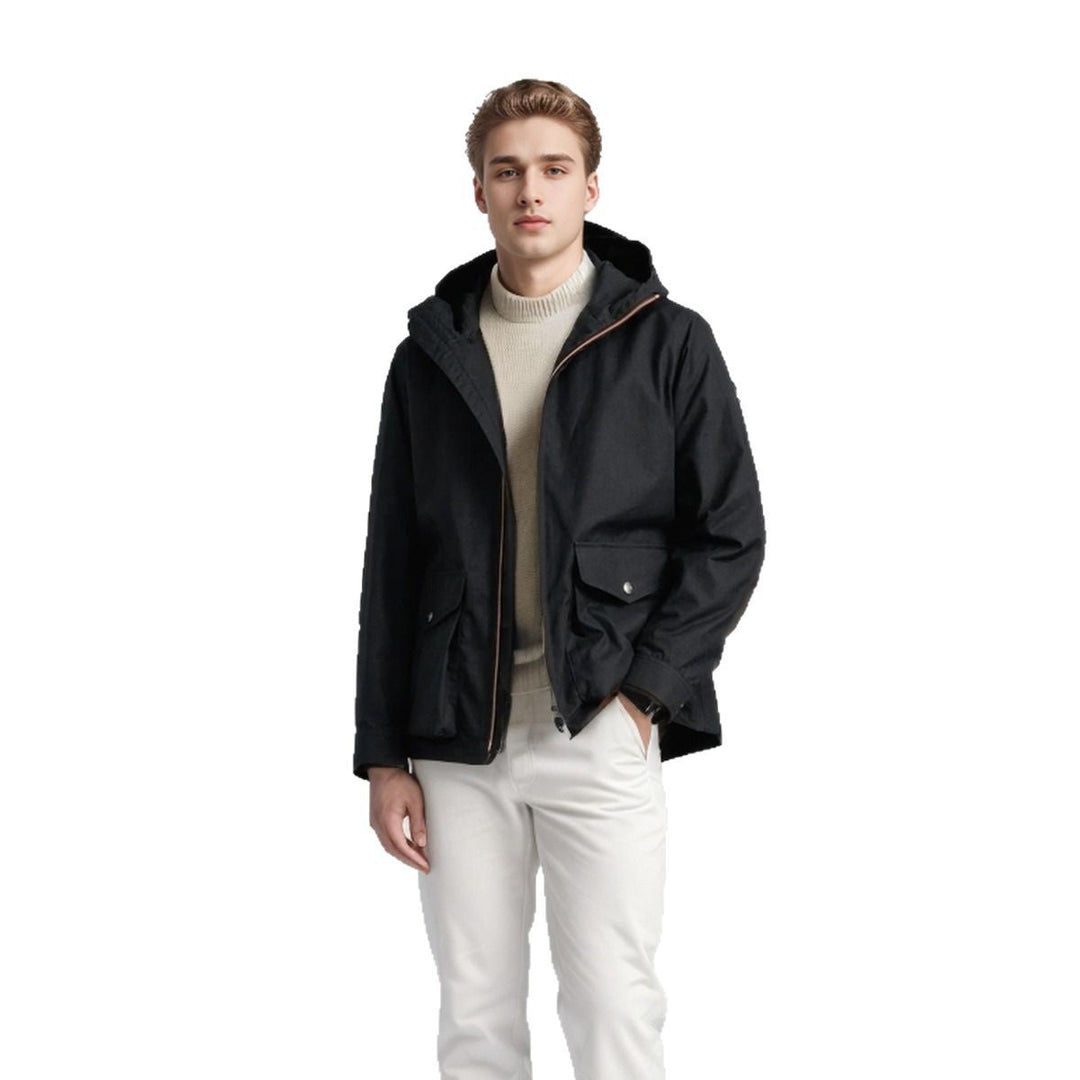 Herren strapazierfähige Multifunktionsjacke mit verstellbarem Kapuzenkragen und großzügigen Taschen Drune