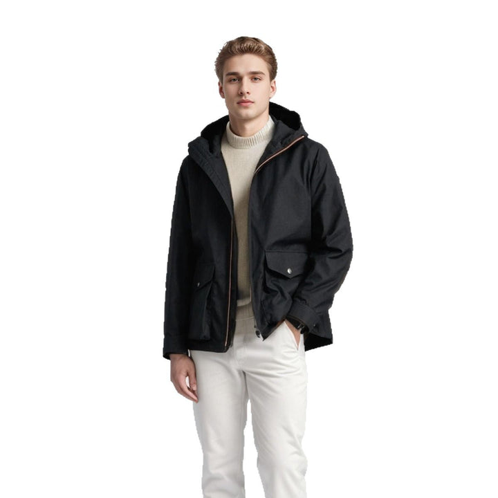 Herren strapazierfähige Multifunktionsjacke mit verstellbarem Kapuzenkragen und großzügigen Taschen Drune