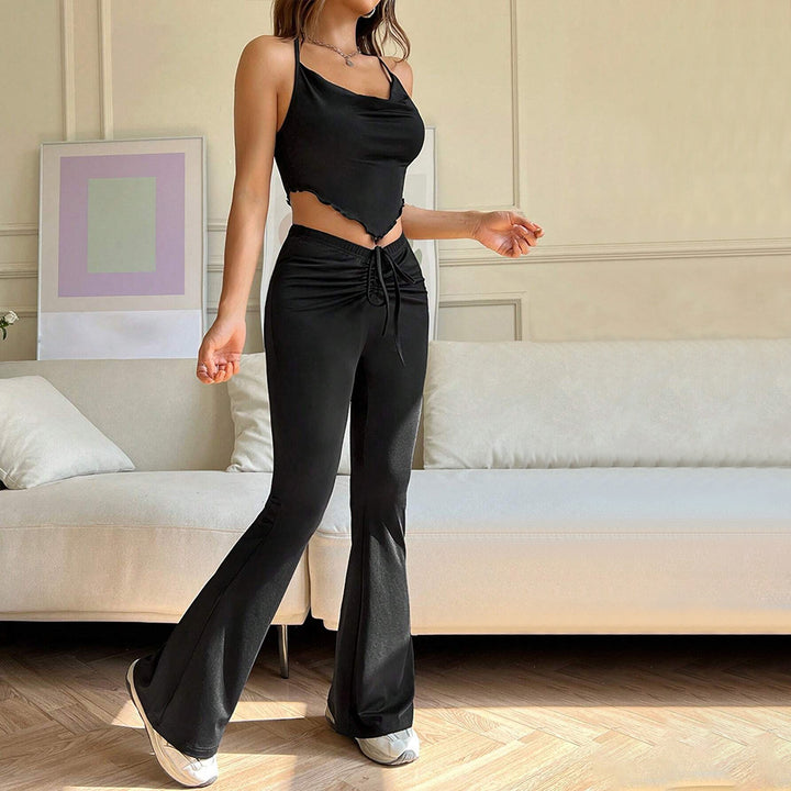 Damen Sportliches Zweiteiler Set mit hautfreundlichem Top und figurbetonten Hose Drune