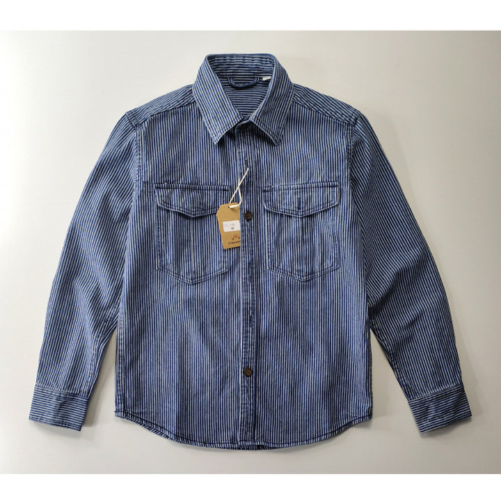 Herren Gestreifte Baumwoll-Hemdjacke Drune