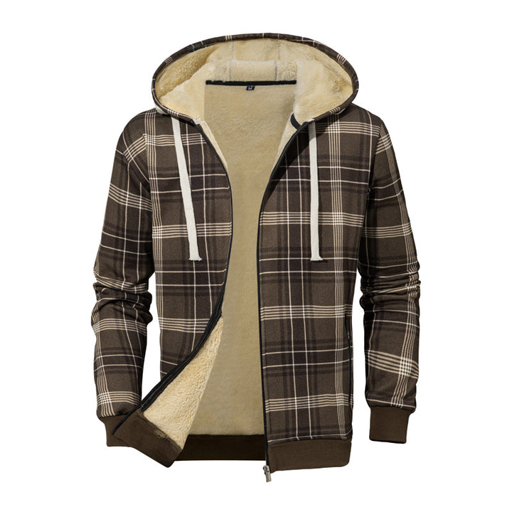 Herren Gemütliche Fleecejacke im karierte Design Drune