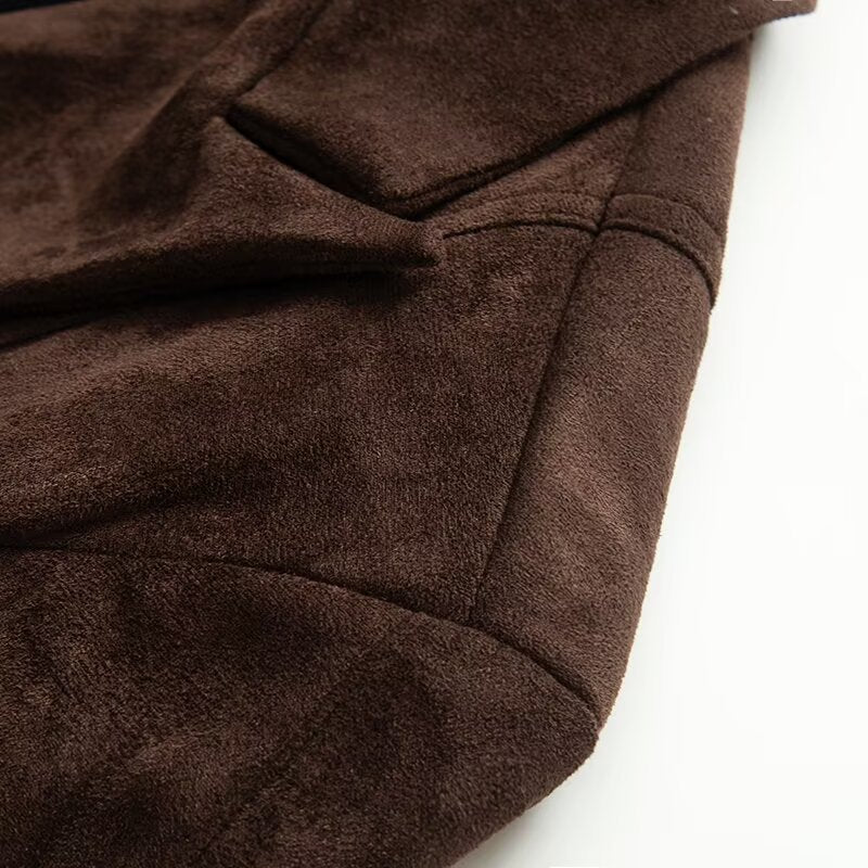 Damen Taillierter Blazer in Veloursoptik mit Doppelknopfverschluss und Wiener Nähten Drune