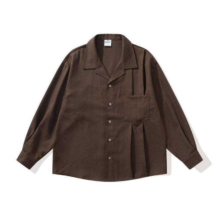 Unisex Oversize Hemdjacke mit offenem Reverskragen und Brusttasche Drune