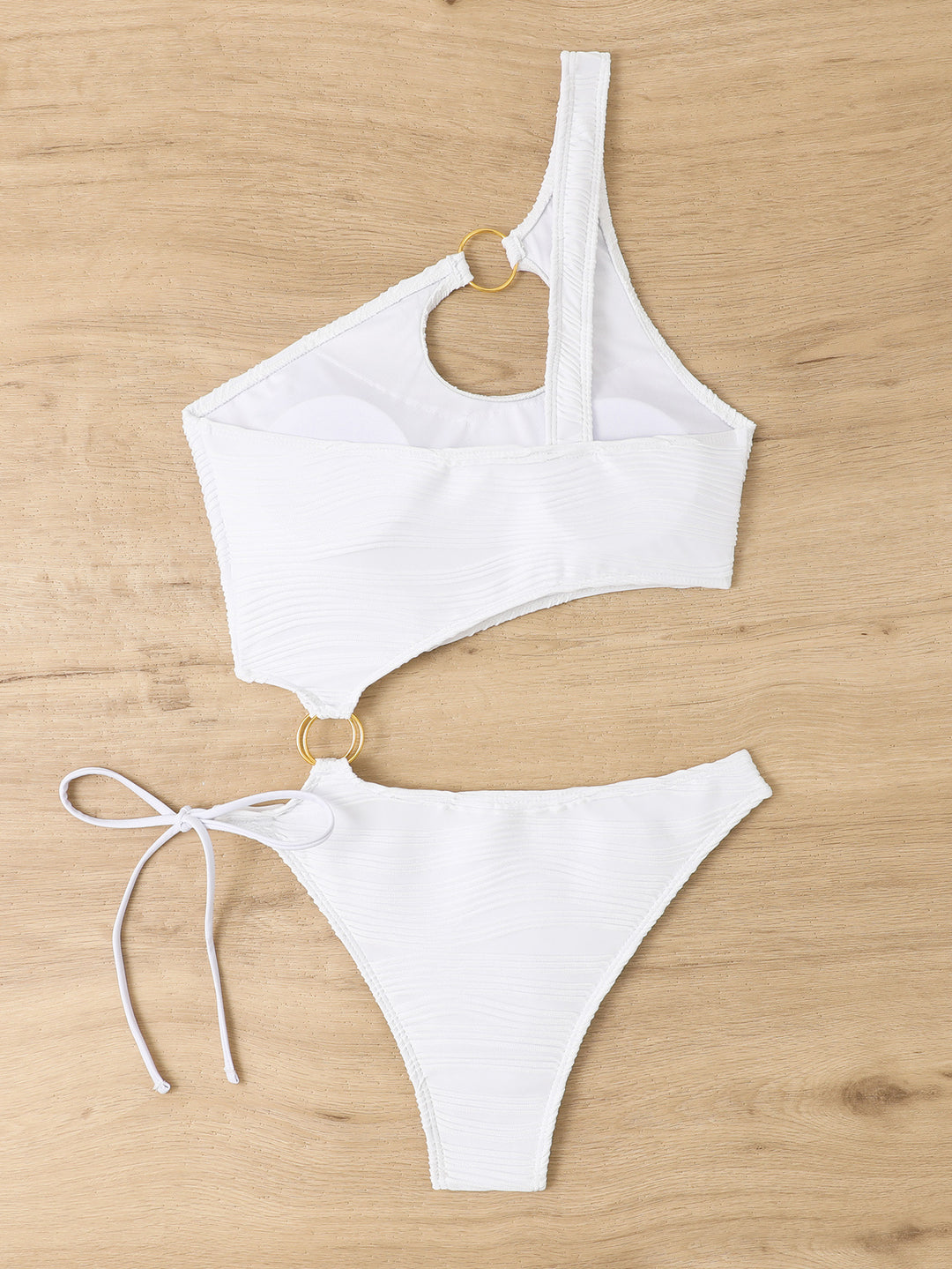 Damen Einseitiger Badeanzug mit Ringdetails Drune
