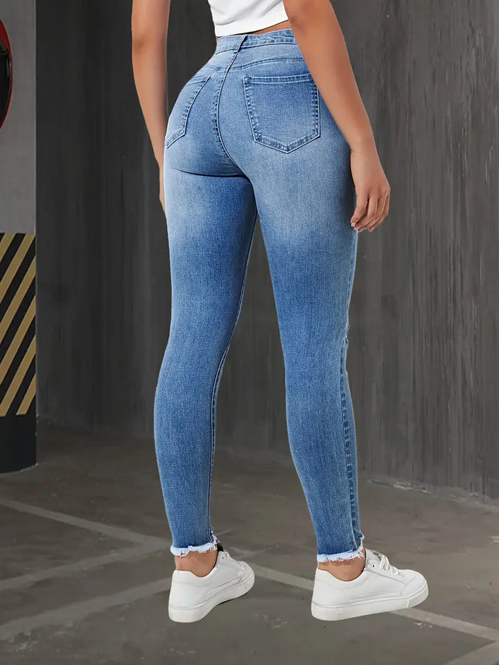 Drune | Ripped Raw Edge Skinny Jeans