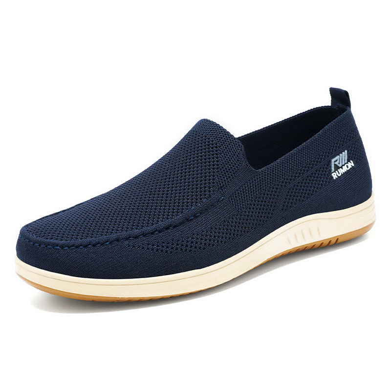 Herren nan leichtgewichtiger Mesh-Mokassin-Slipper mit nahtlosem Strickoberteil, Memory-Komforteinlage und rutschfester Flexsohle Drune