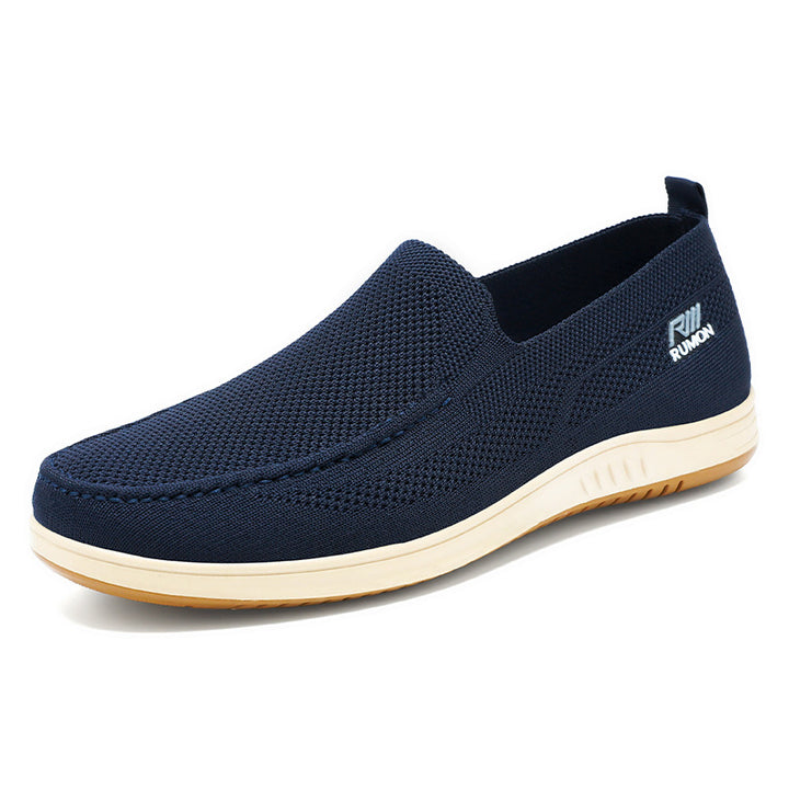 Herren nan leichtgewichtiger Mesh-Mokassin-Slipper mit nahtlosem Strickoberteil, Memory-Komforteinlage und rutschfester Flexsohle Drune
